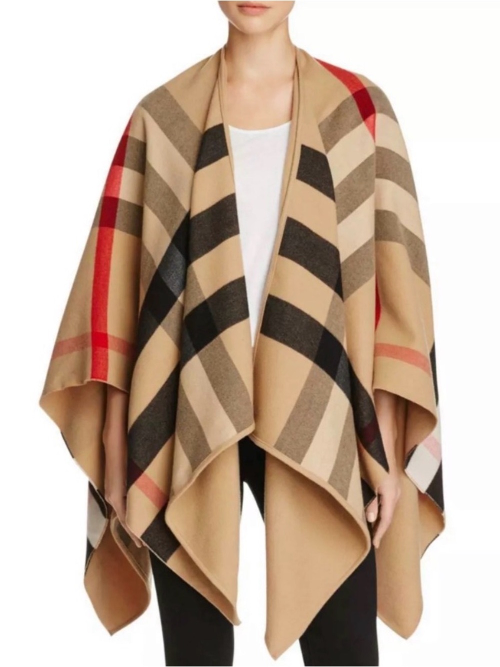 Burberry Charlotte Reversible Check Cape Poncho (one size fits all)